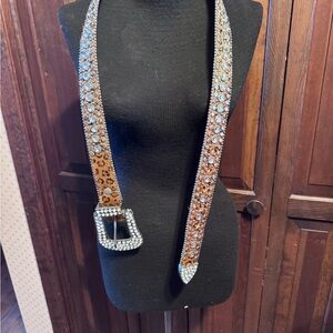 Leopard Print Rhinestone Belt